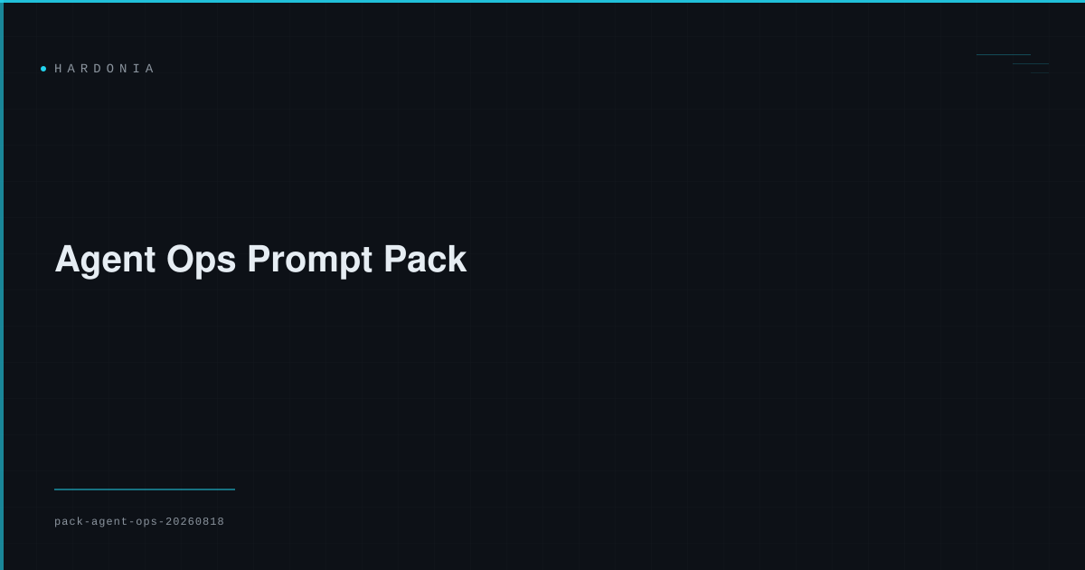 Agent Ops Prompt Pack