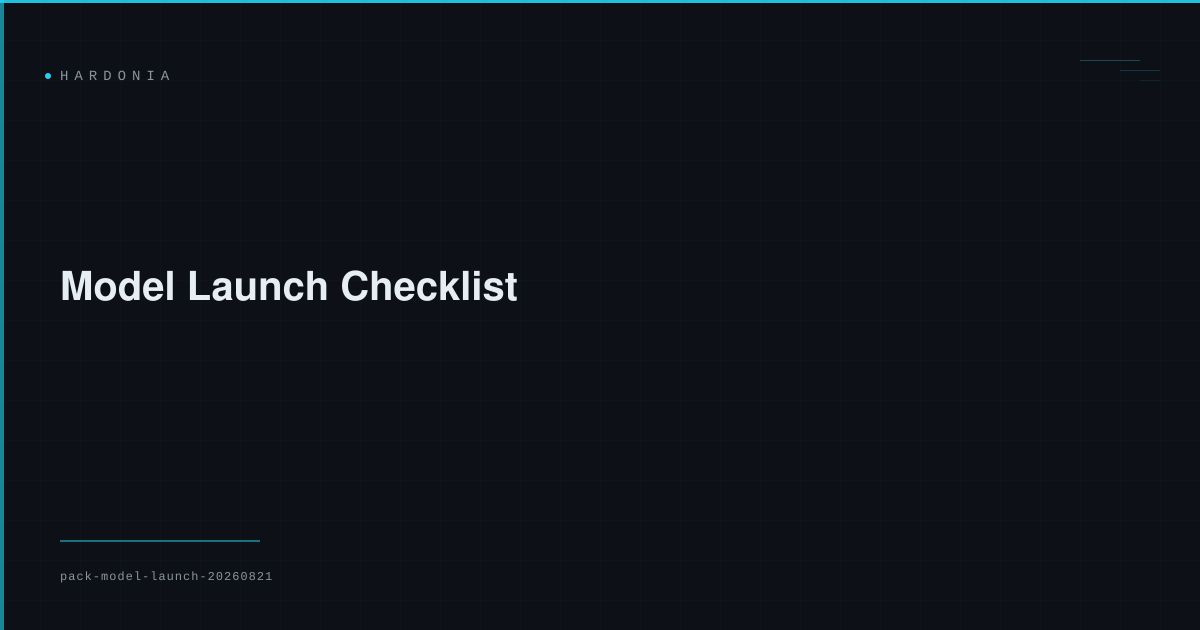 Model Launch Checklist