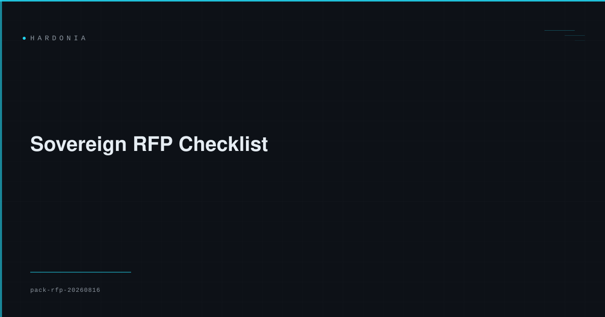 Sovereign RFP Checklist